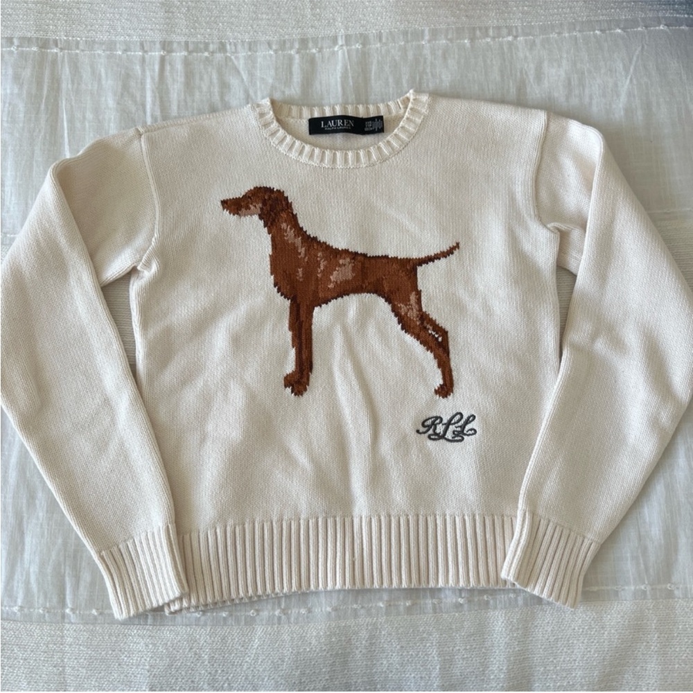 Ralph Lauren Intarsia Knit Hunting Dog Sweater